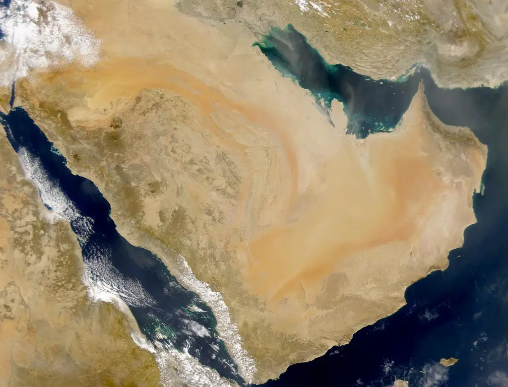 Satellite Image of the Arabian Peninsula : Wiki Commons