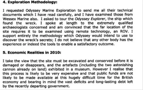 Sir Robert then proceeded enter a sales pitch on behalf of Odyssey Marine Exploration Inc.