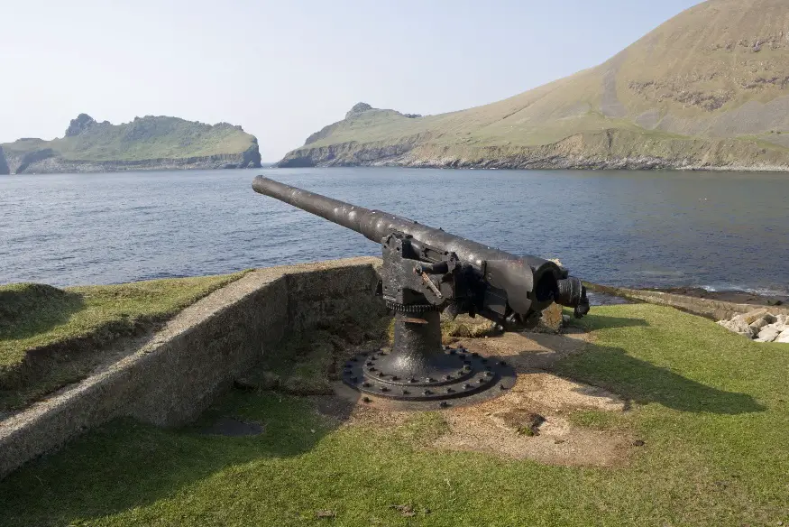 St Kilda – Gun emplacement overlooking village bay on St Kilda © Crown Copyright: RCAHMS.