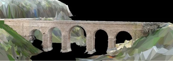 3D model of the roman bridge of Segura, on the border between Spain and Portugal / Credit: Grupo de Geotecnologías Aplicadas (UVigo)