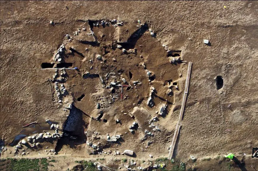 Aerial view of Mesolithic site at Dunragit © GUARD Archaeology Ltd