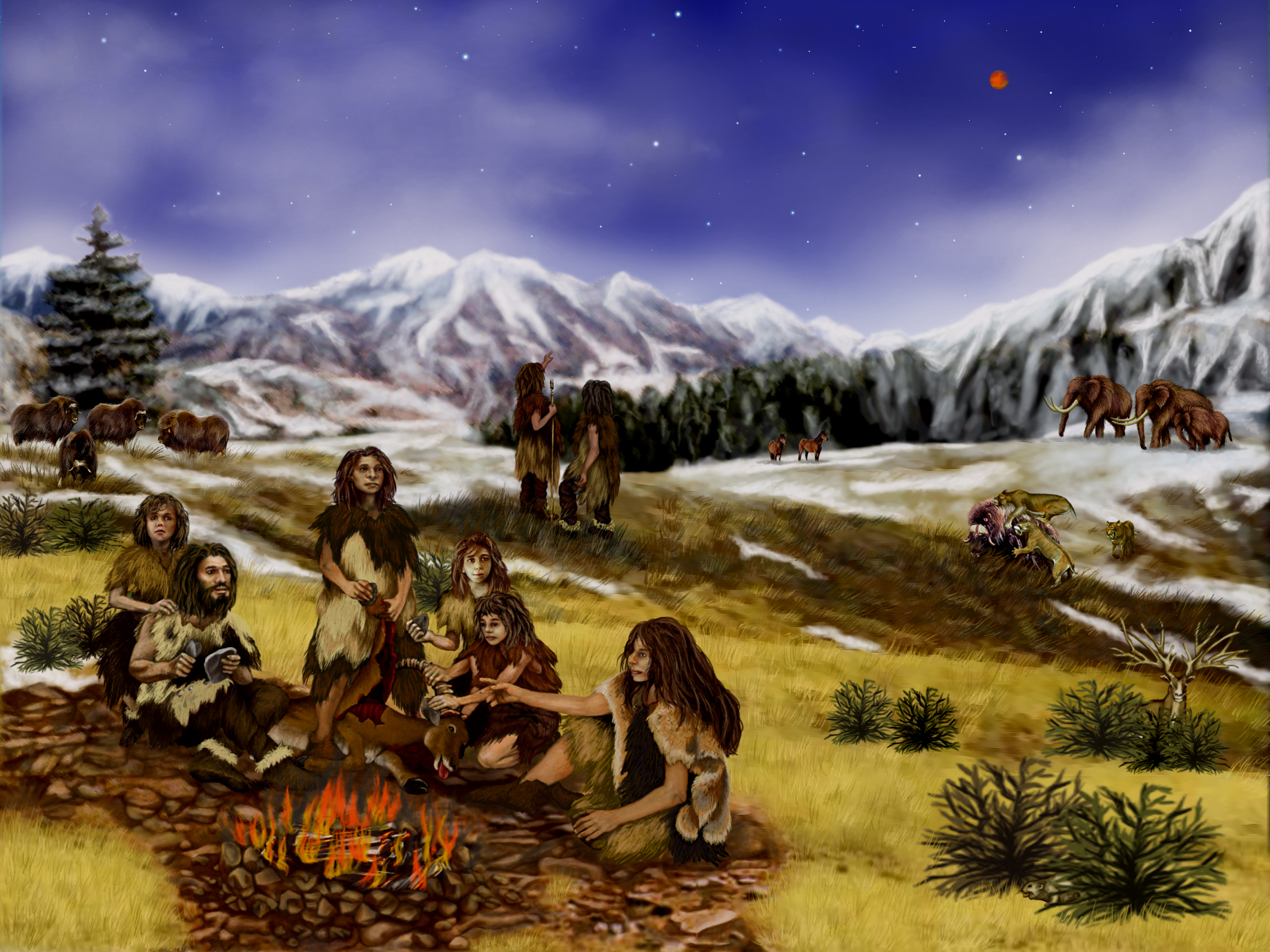 Neanderthals_-_Artist's_rendition_of_Earth_approximately_60,000_years_ago