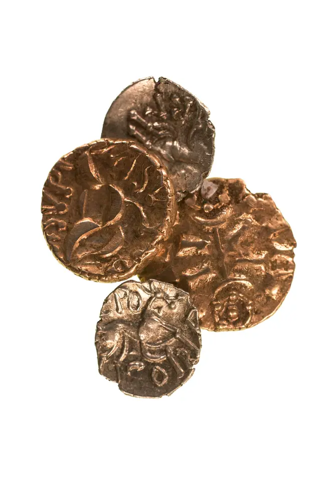 Some of the cleaned Late Iron Age coins found at Reynards Kitchen © Richard Davenport Photography