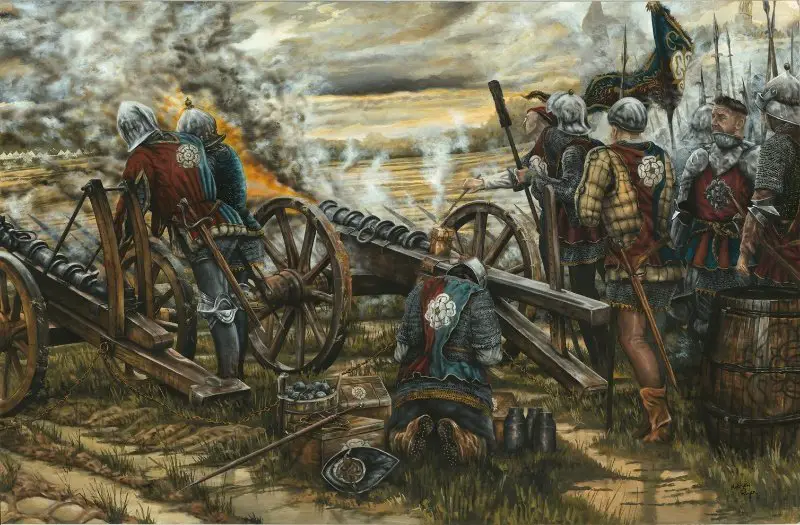 Battle of Northampton Yorkist Artillery by Mathew Ryan Historical Illustrator