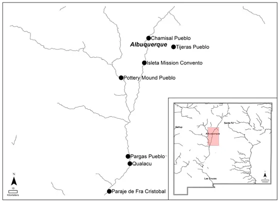 Study sites in the Middle Rio Grande Valley.