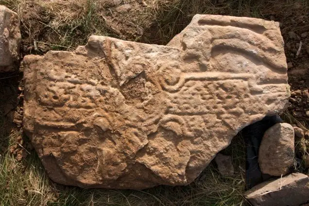 The Pictish Cross Slab. Photo by Dr Hugo Anderson-Whymark