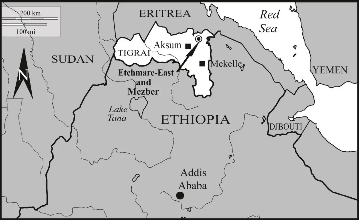how the chicken crossed the red sea This is the location of the Mezber archaeological site in northern Ethiopia. CREDIT Courtesy of International Journal of Osteoarchaeology