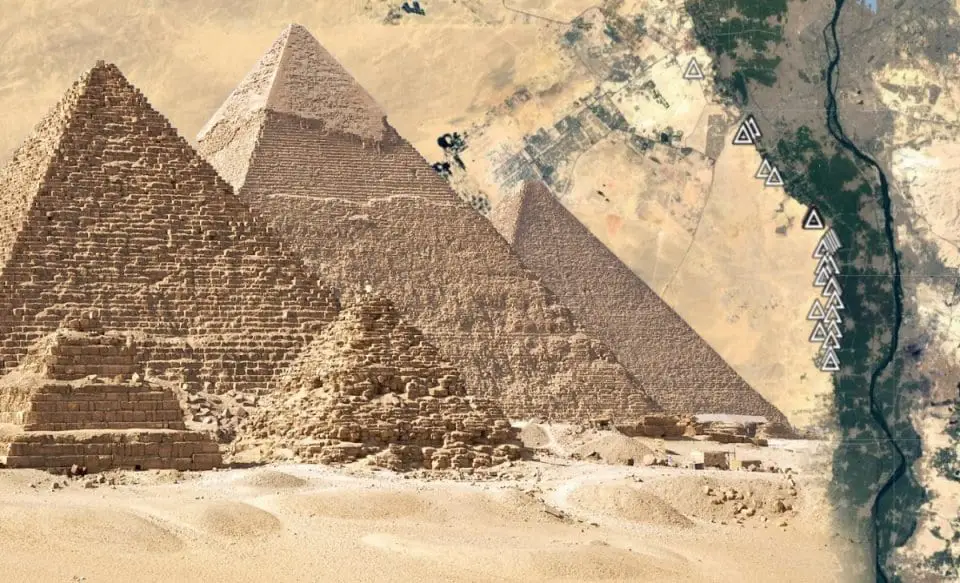 Ancient Egyptian Pyramids Map HeritageDaily Archaeology News