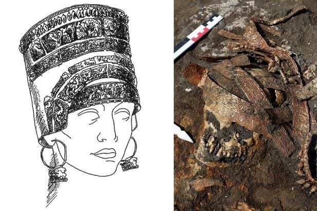 archaeologists discover the burial of scythian amazon with a head dress on don