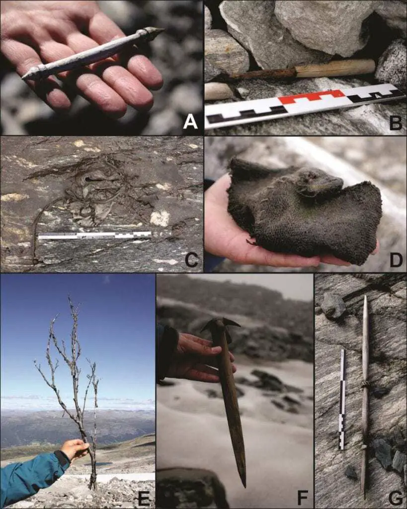 melting ice reveals lost viking artefacts on mountain pass