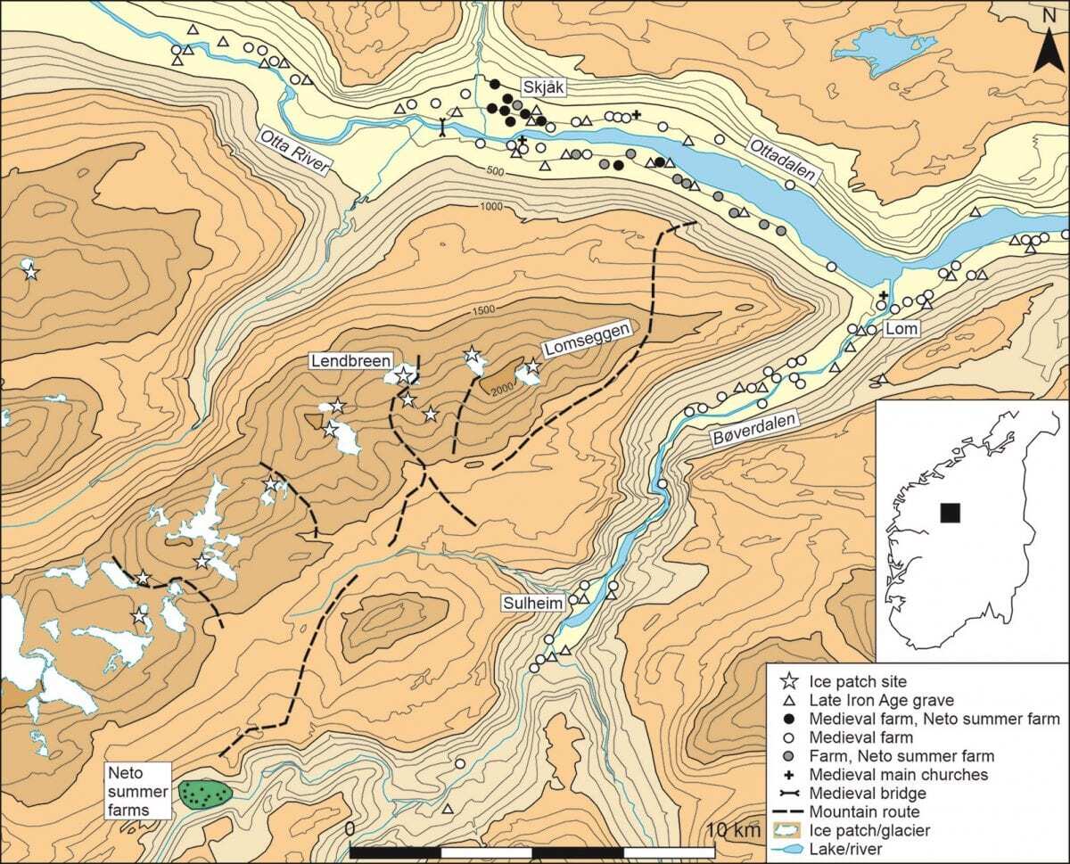 melting ice reveals lost viking artefacts on mountain pass