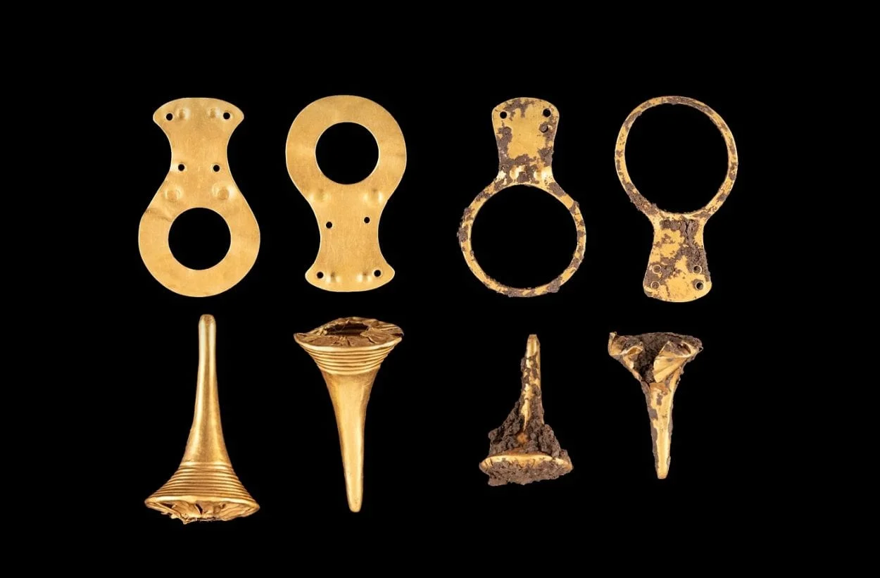treasure-trove of golden artefacts excavated in copper age cemetery