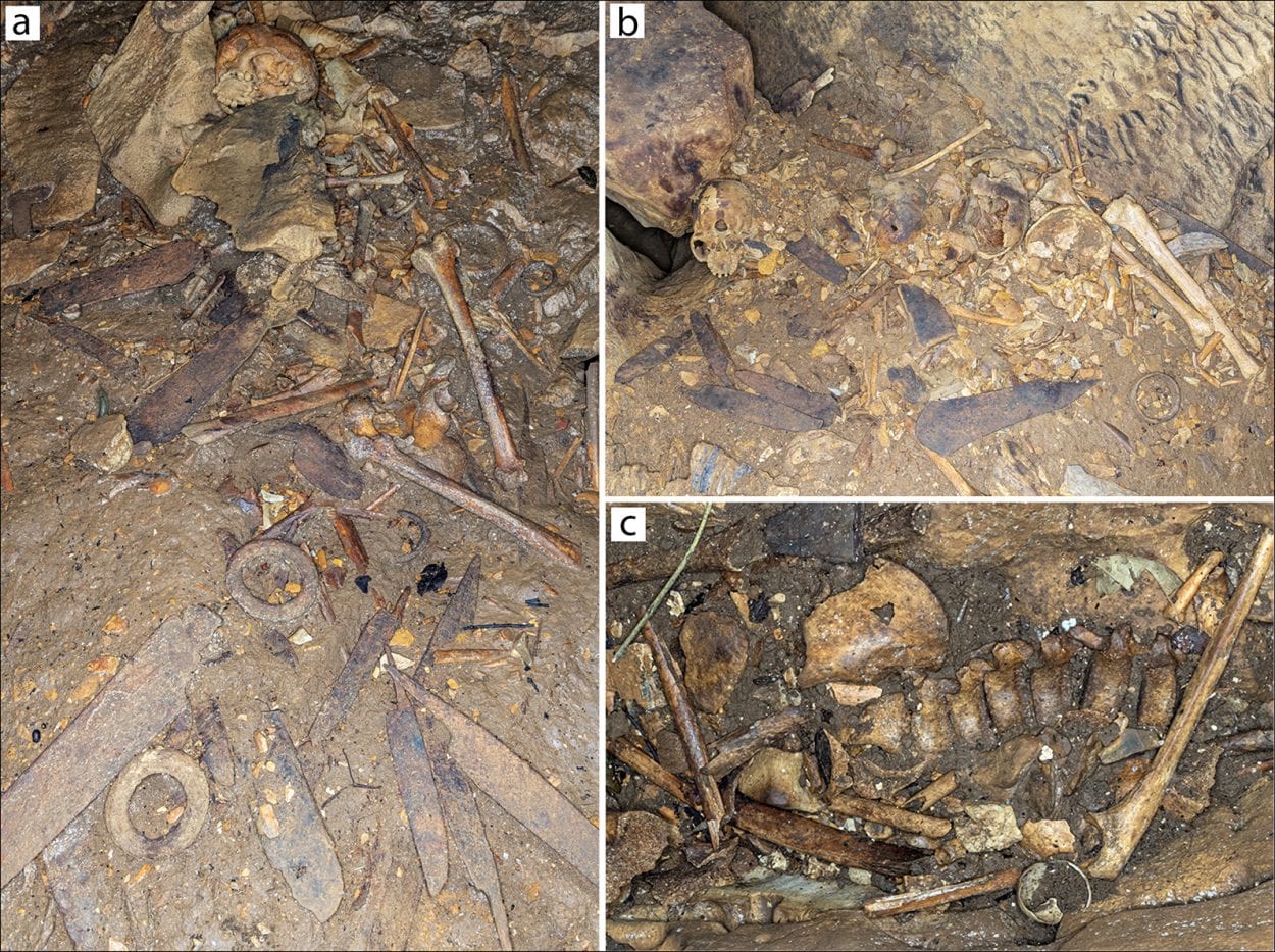 burial pit in cave contains individuals that practised body modification