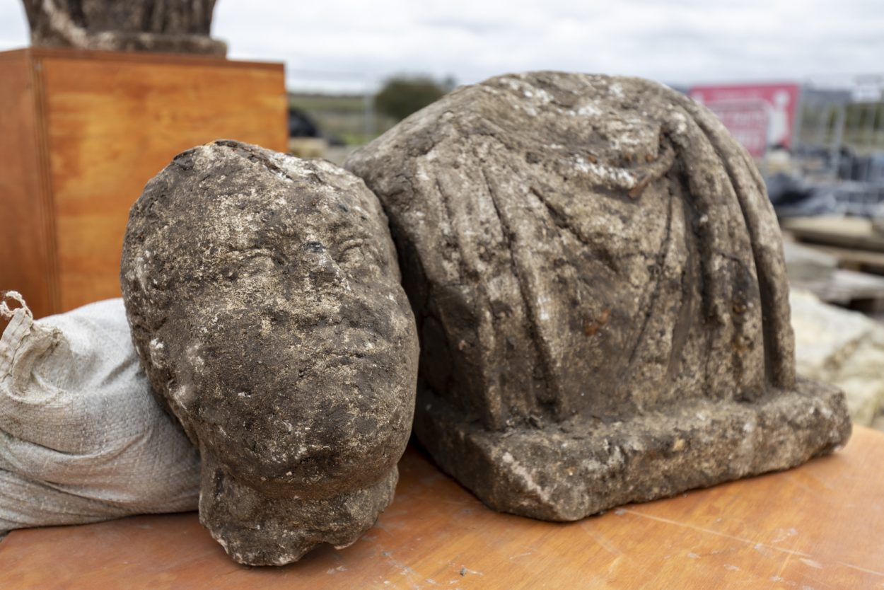 Artefacts from St Marys Archaeological dig Stoke Mandeville Buckinghamshire