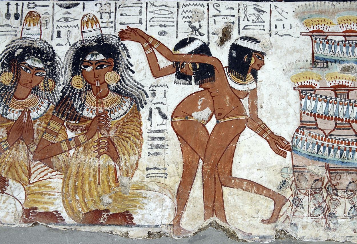 1578px Musicians and dancers on fresco at Tomb of Nebamun
