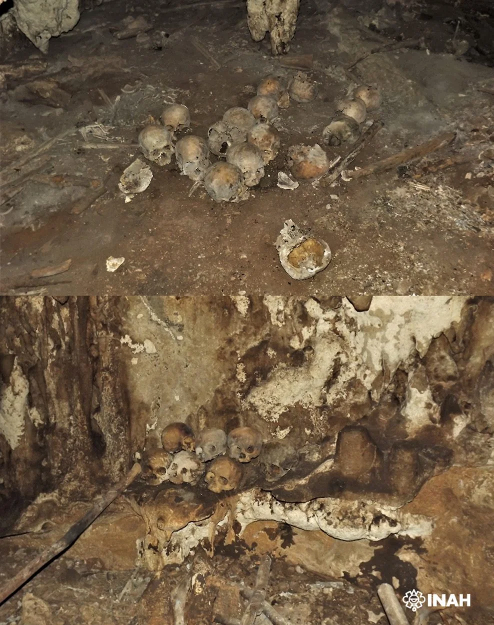 evidence of a tzompantli skull rack in comalapa cave INAH11