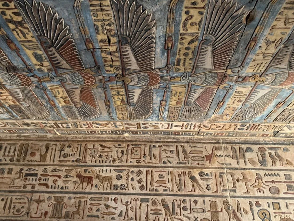 restoration work reveals original colour and patterns in ancient egyptian temple egypt2
